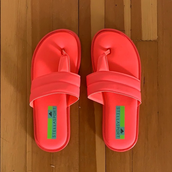 adidas neon flip flops